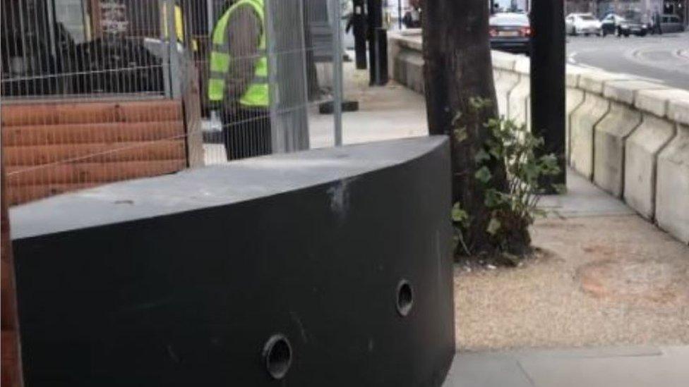 Concrete barriers have been installed around Albert Square