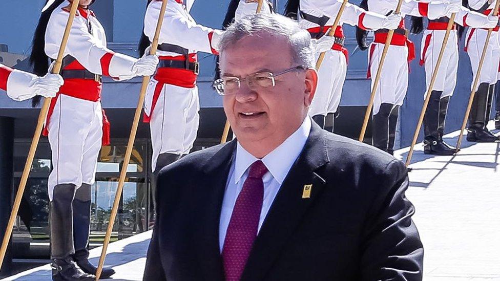 Undated photo of Greek ambassador Kyriakos Amiridis leaving the presidential palace in Brasilia