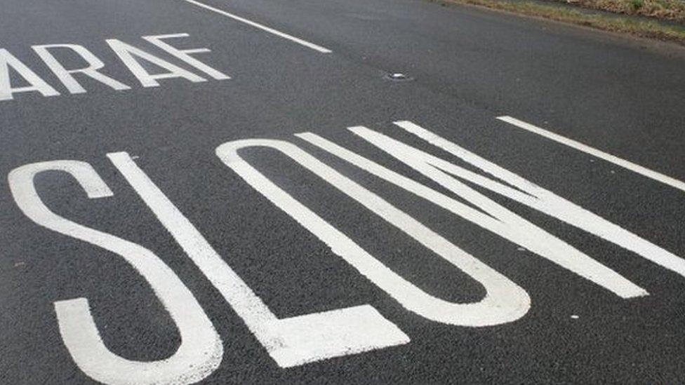 Bilingual road marking