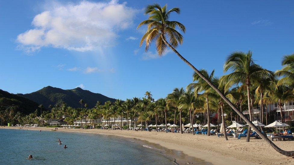 Seafront at the luxury Carlisle Bay resort in Antigua - December 2015