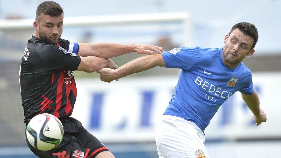 Colin Coates led his Crusaders side to a 2-1 win away to Eoin Bradley's Glenavon