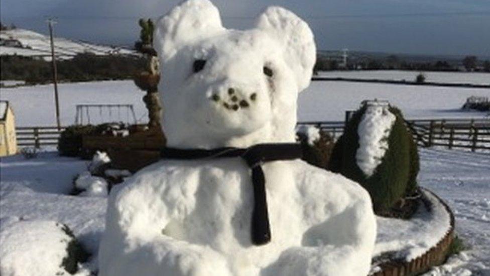 Siobhan Rice sent this photo of a giant snow bear