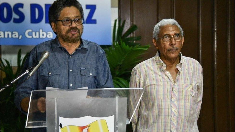 Farc representatives in Cuba
