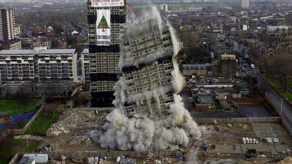 Demolition of tower blocks Sutherland and Embley points