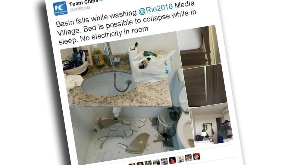 Xinhua tweet about Rio accommodations