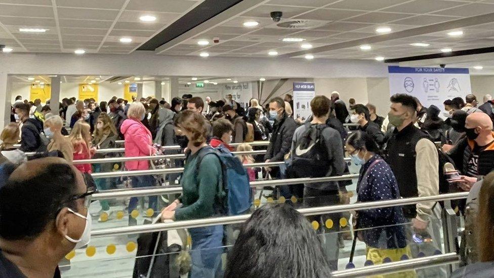 Queues at Manchester Airport