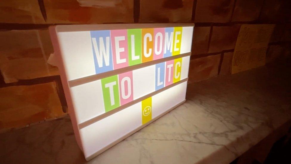 Lightbox with a sign saying 'Welcome to LTC'