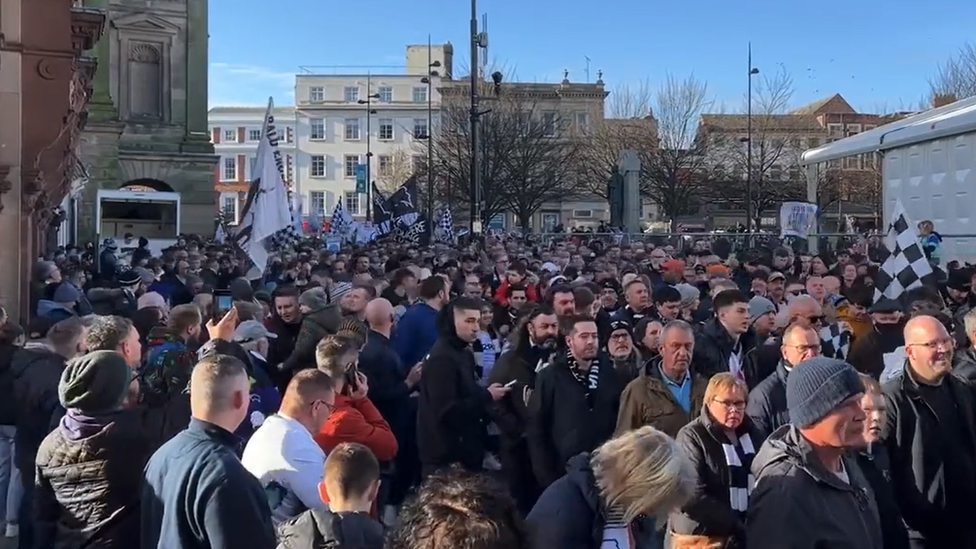 March to Pride Park begins