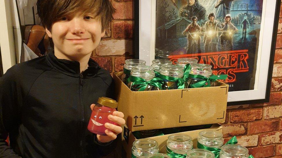 Ollie with some of his jars