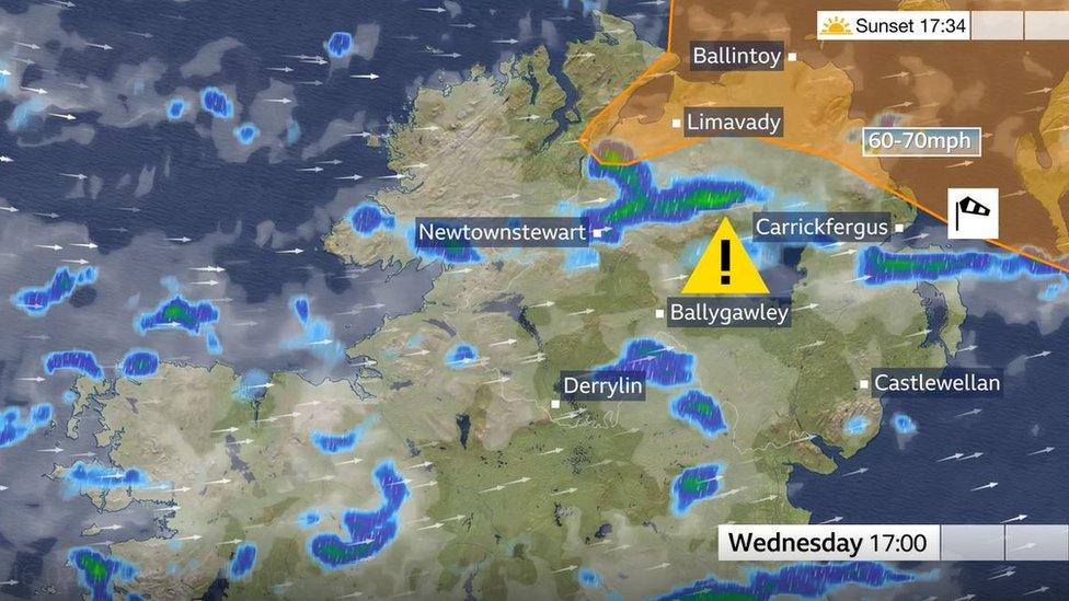 Amber weather warning graphic