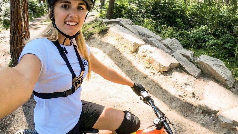 Kara Beal on an e-bike