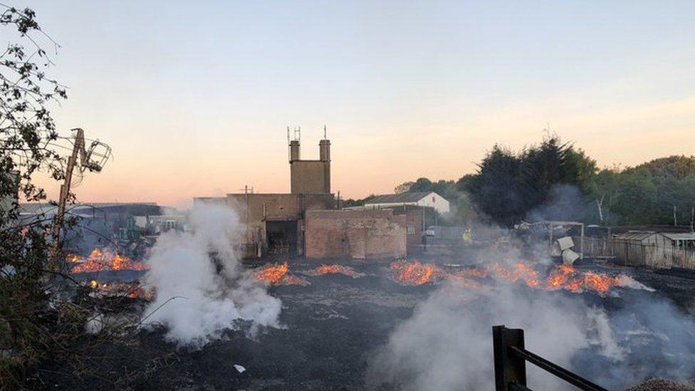 Fire at the Halesfield 22 site