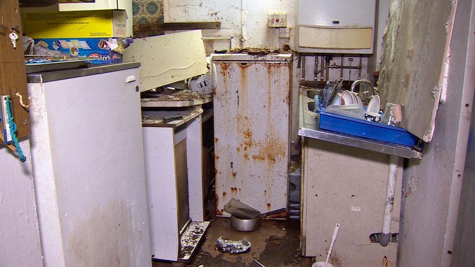 A filthy kitchen