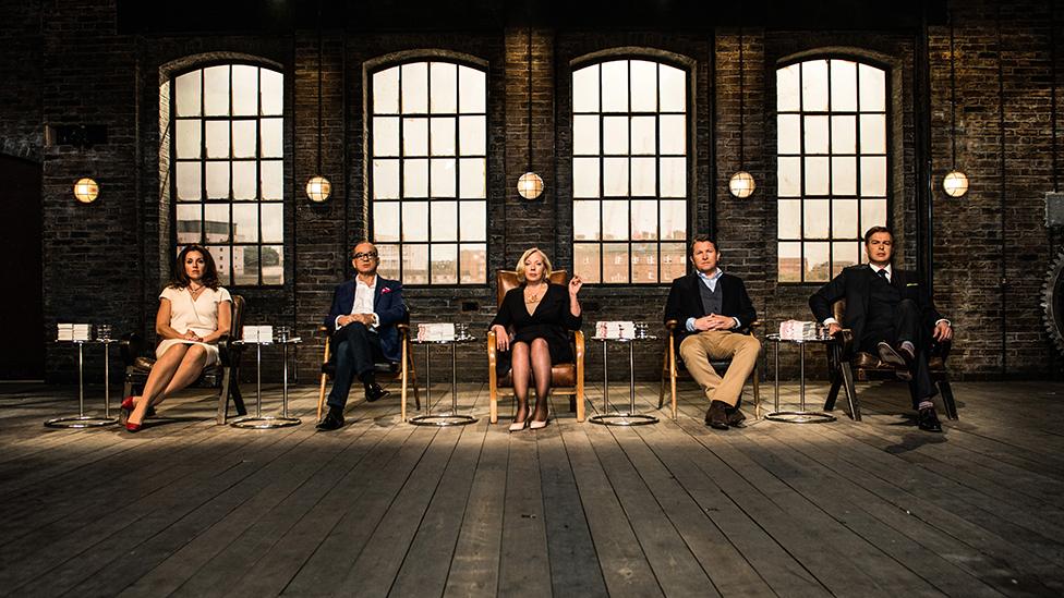 Sarah Willingham, Touker Suleyman, Deborah Meaden, Nick Jenkins and Peter Jones