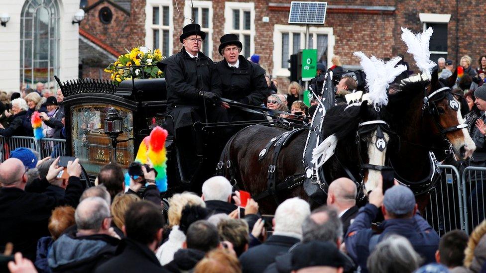 Sir Ken Dodd funeral cortege