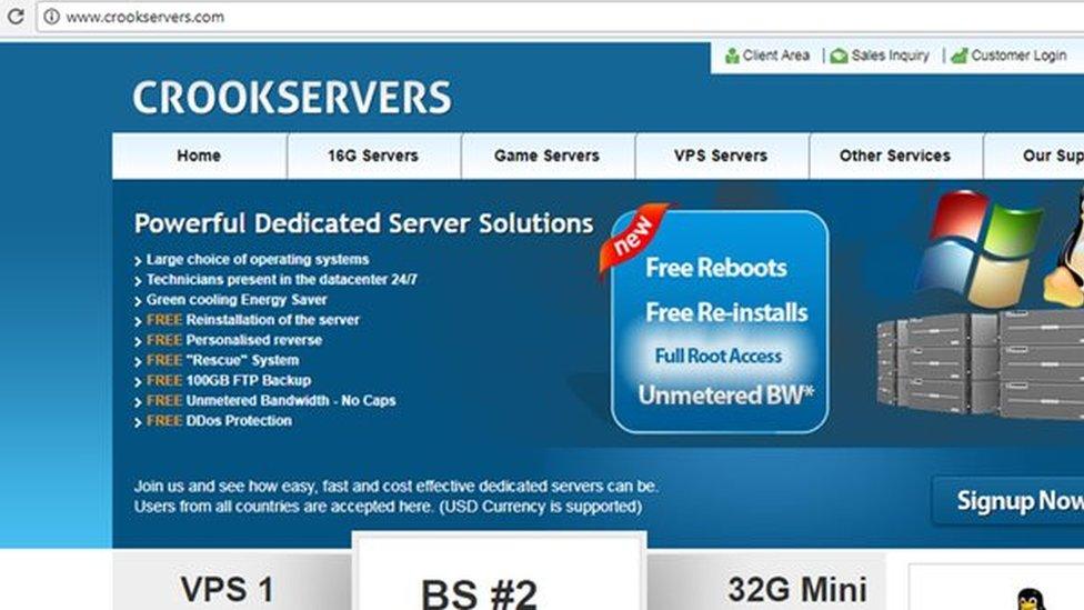 Crookservers webpage