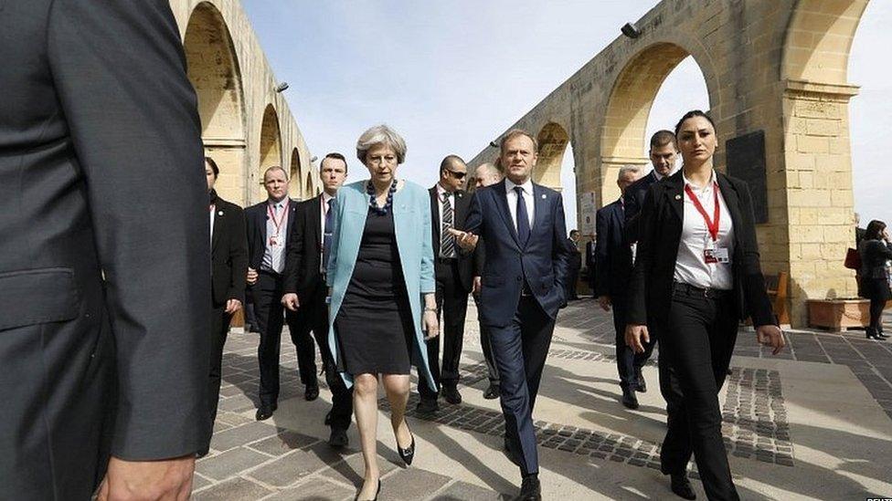 Theresa May and other EU leaders