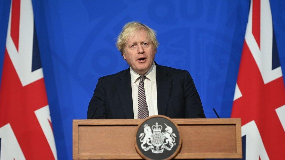 boris johnson speaking at downing street