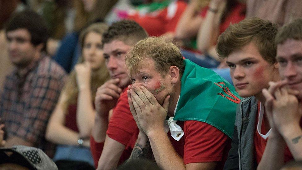 Wales fan at Cardiff fan zone