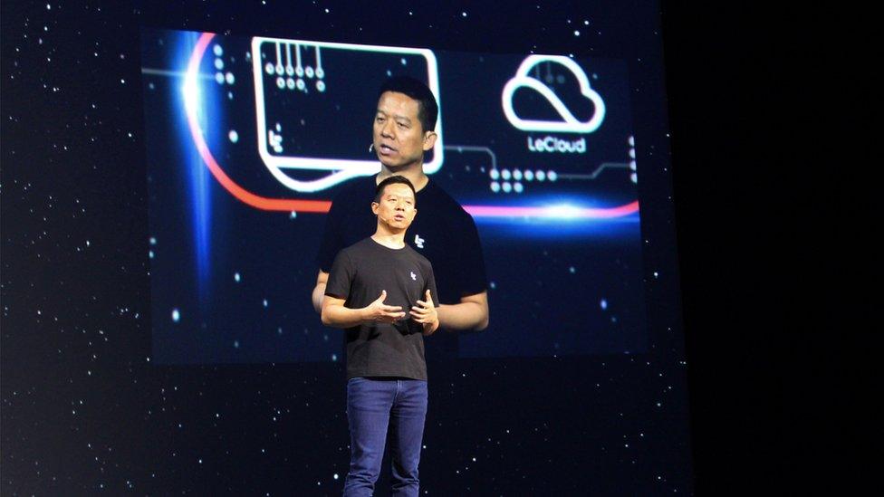 LeEco co-founder and chief executive Jia Yueting, at a press event in San Francisco.