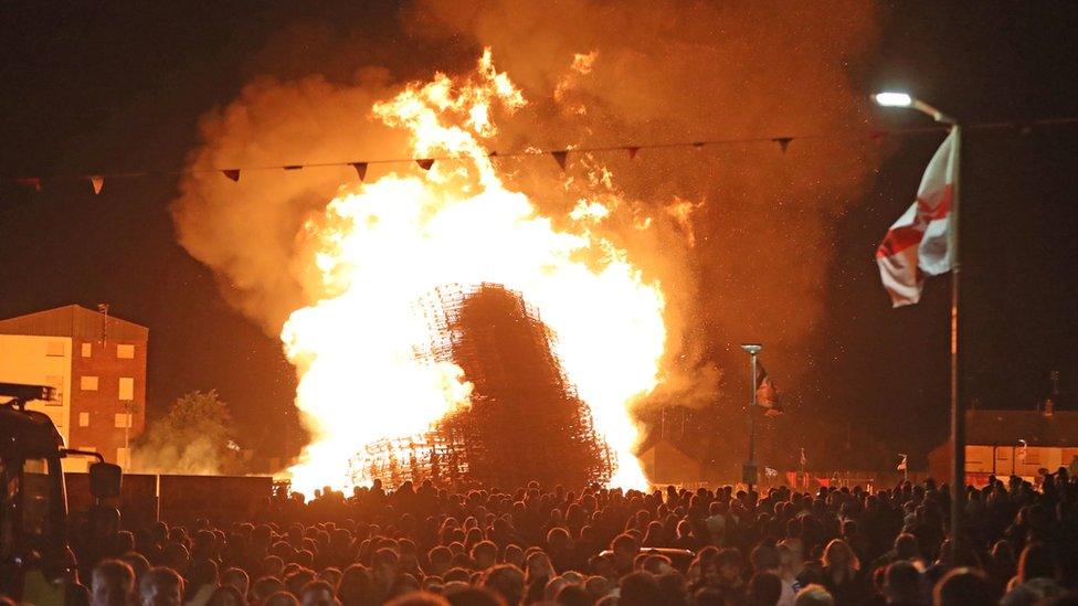 A bonfire in the Corcrain area of Portadown