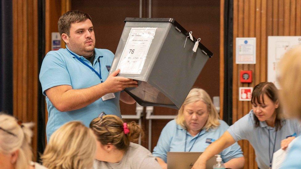 ballot box being delivered