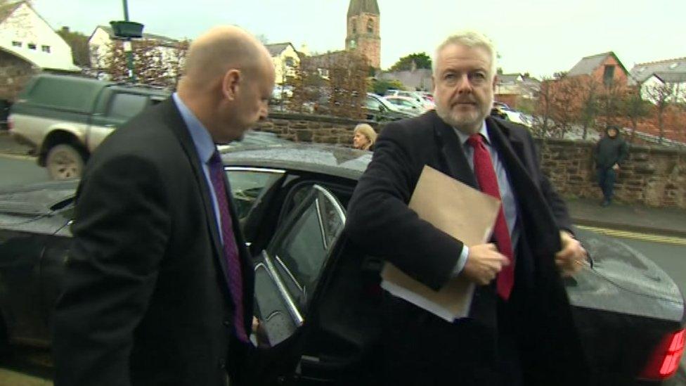 Carwyn Jones arrives in Ruthin