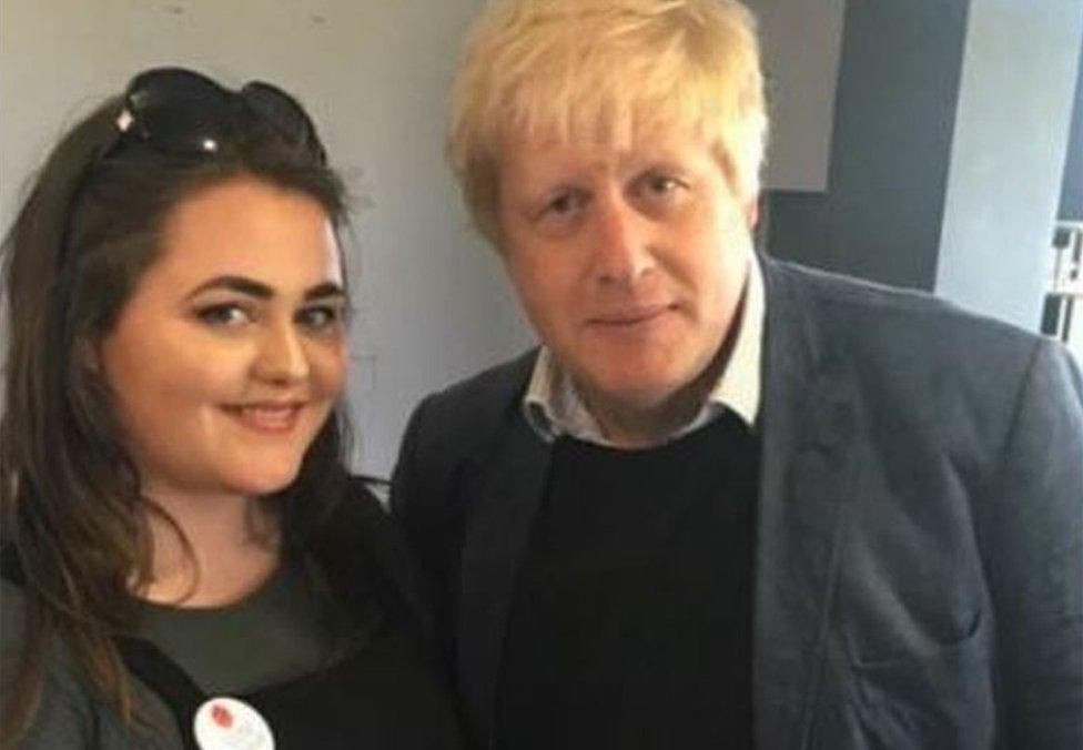 Jade Smith with Boris Johnson