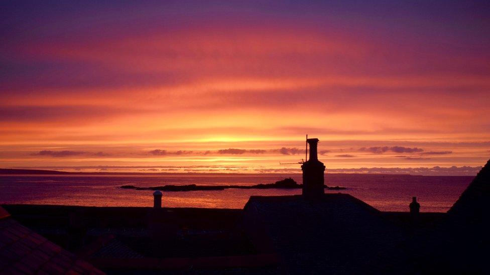 Stunning sunrise over Mousehole, Cornwall