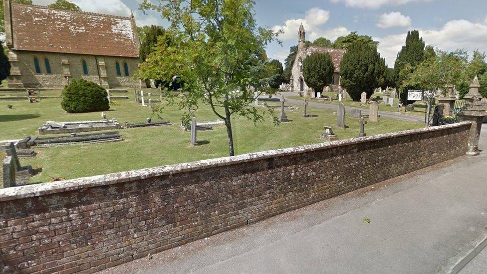 Blandford Cemetery chapels and wall