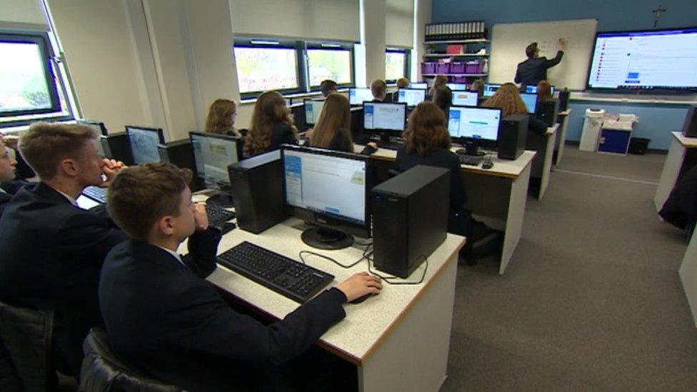 Pupils at St Michael's Catholic Academy take part in a maths lesson