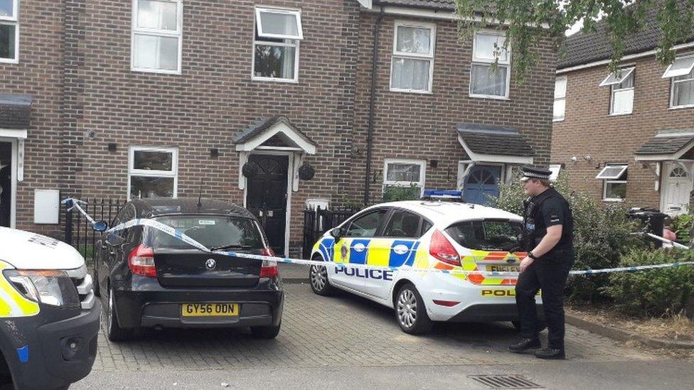 Police at the house in Burnham-on-Crouch