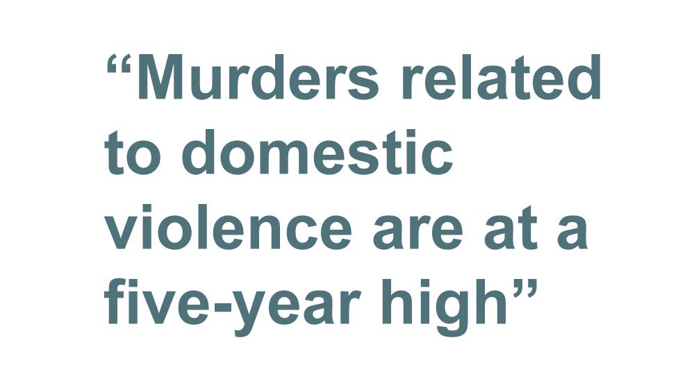 Quotebox: Murders related to domestic violence are at a five-year high