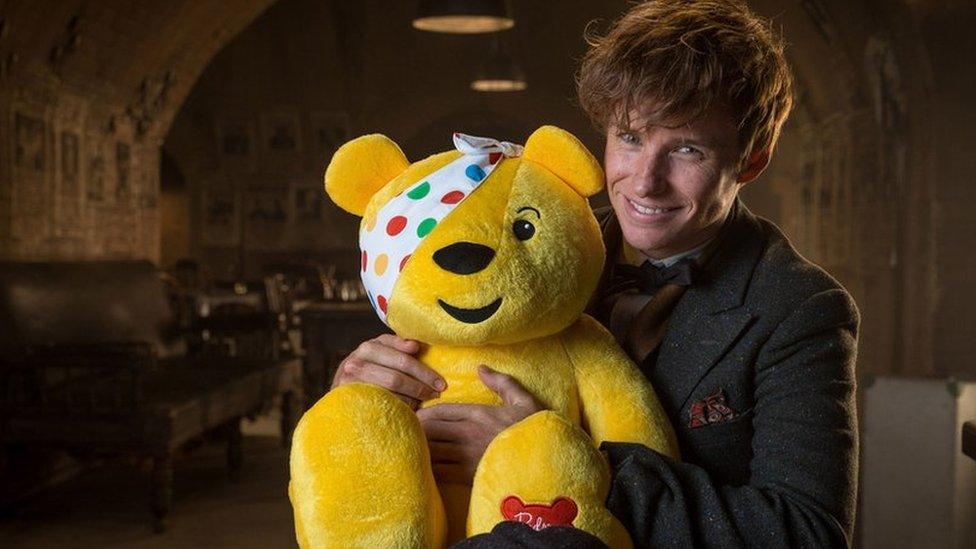 Eddie Redmayne with Pudsey