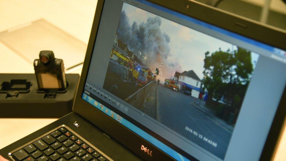 Laptop showing fire