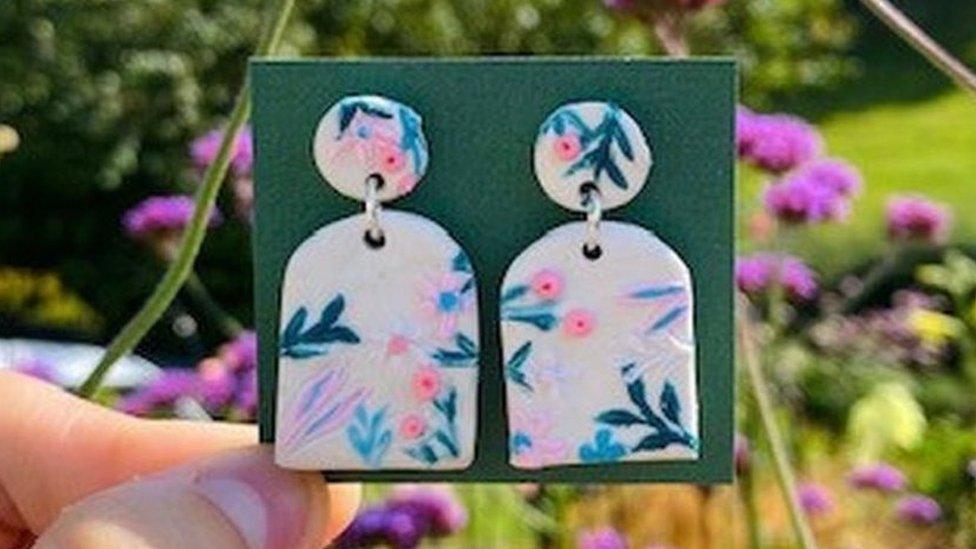 Earrings made by Molly Leonard