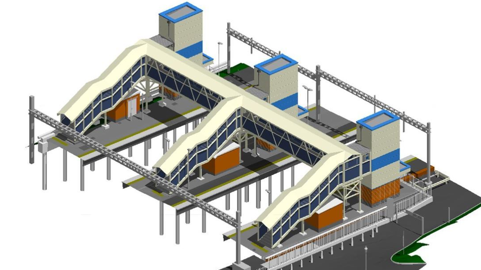 A CGI of the lifts design at Tilehurst train station