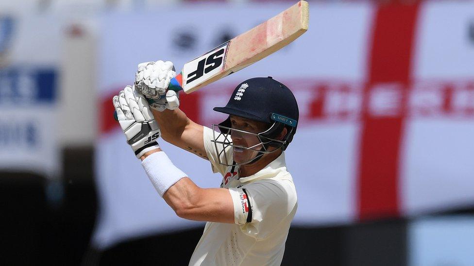 Joe Denly of England plays a shot during Day Three of the 2nd Test match between West Indies and England