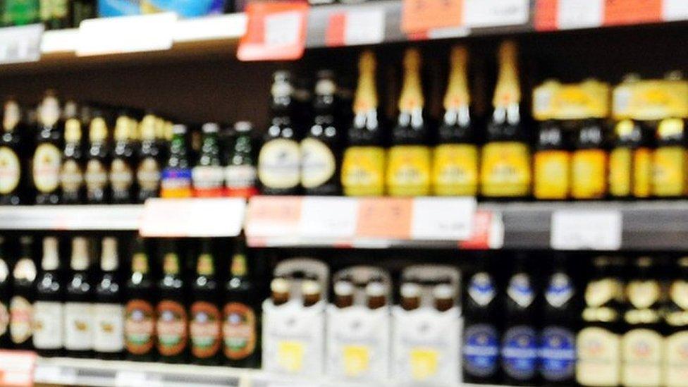 Alcohol in supermarket