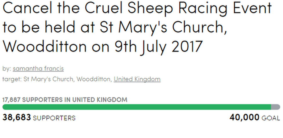 sheep race petition