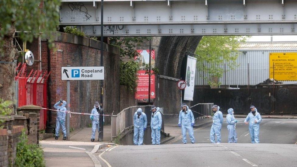 Forensic officers on Peckham