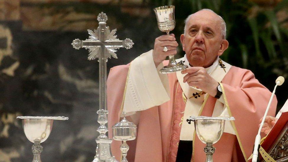 Pope Francis celebrates Holy Mass in St Peter's Basilica, March 14th, 2021