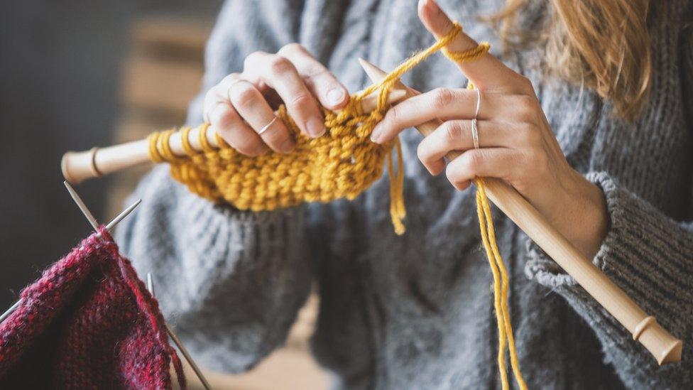 Women knitting