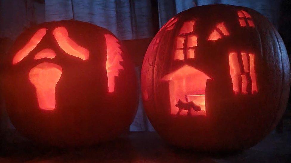 Halloween pumpkins.