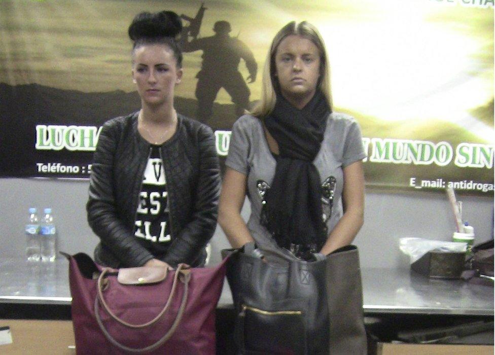 Michaella McCollum and Melissa Reid during their arrest