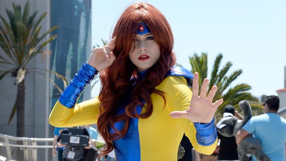 Guest in cosplay attends Comic-Con International 2015 10 July 2015