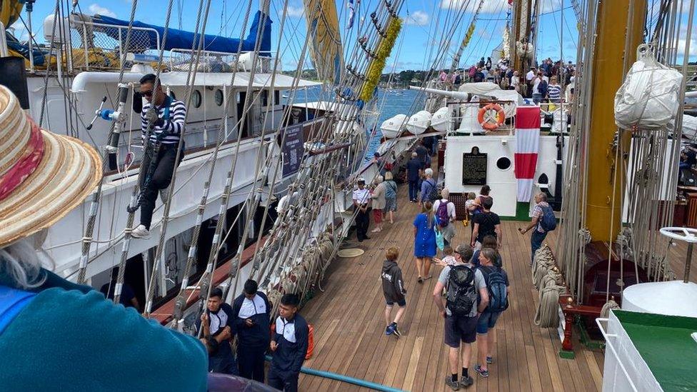 On board a tall ship in Falmouth