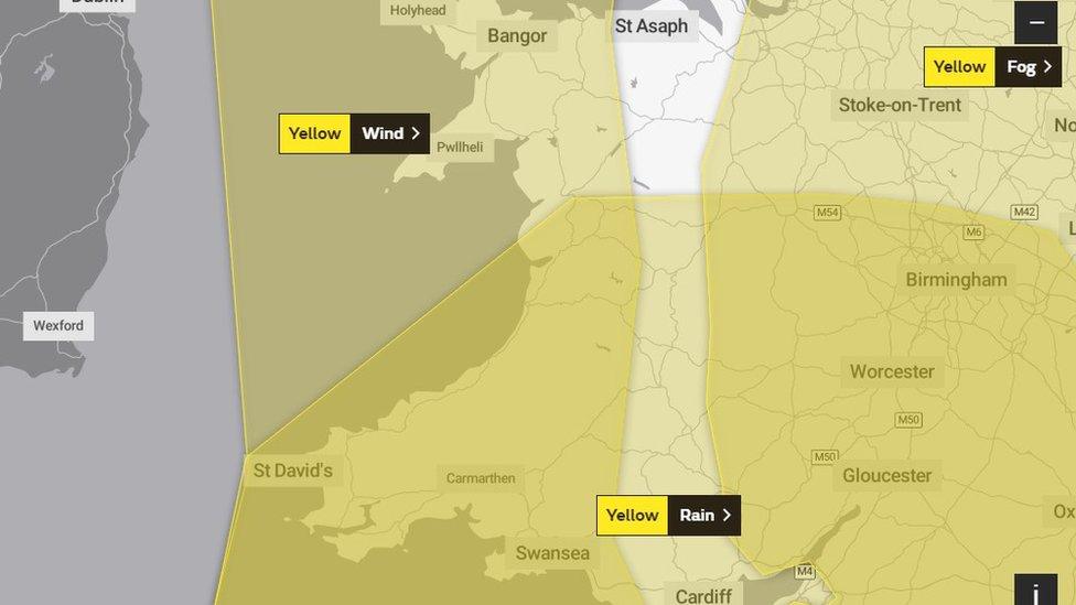 Weather warning map