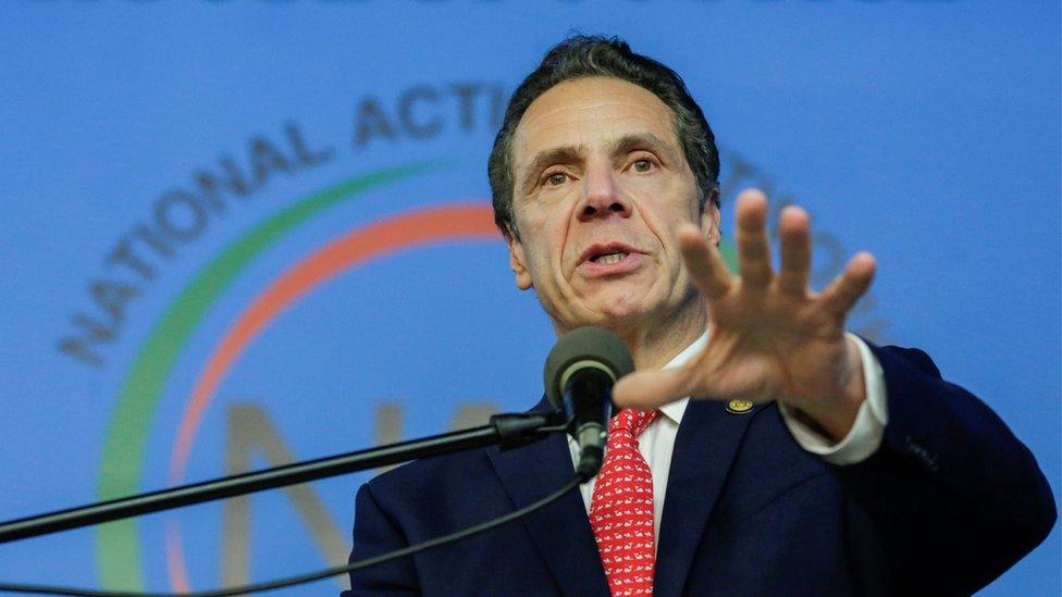 New York Governor Andrew Cuomo in Harlem, New York City, on 15 January 2018