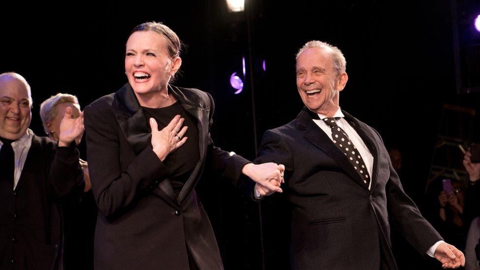 Ann Reinking and Joel Grey perform at the 7,486th performance of Chicago - the second longest running Broadway show of all time - in New York in 2014